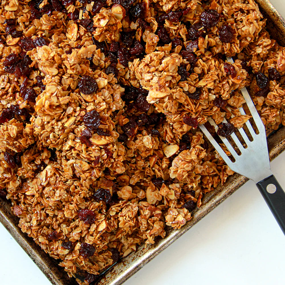 Photo of a pan of homemade granola