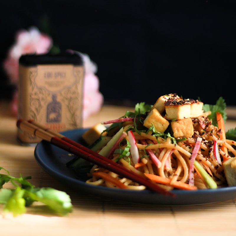 Edo Spiced Sesame Noodles with Golden Tofu