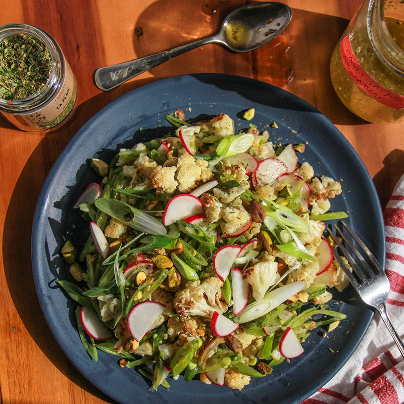 Roasted Cauliflower Salad with La Pluie & Snap Peas