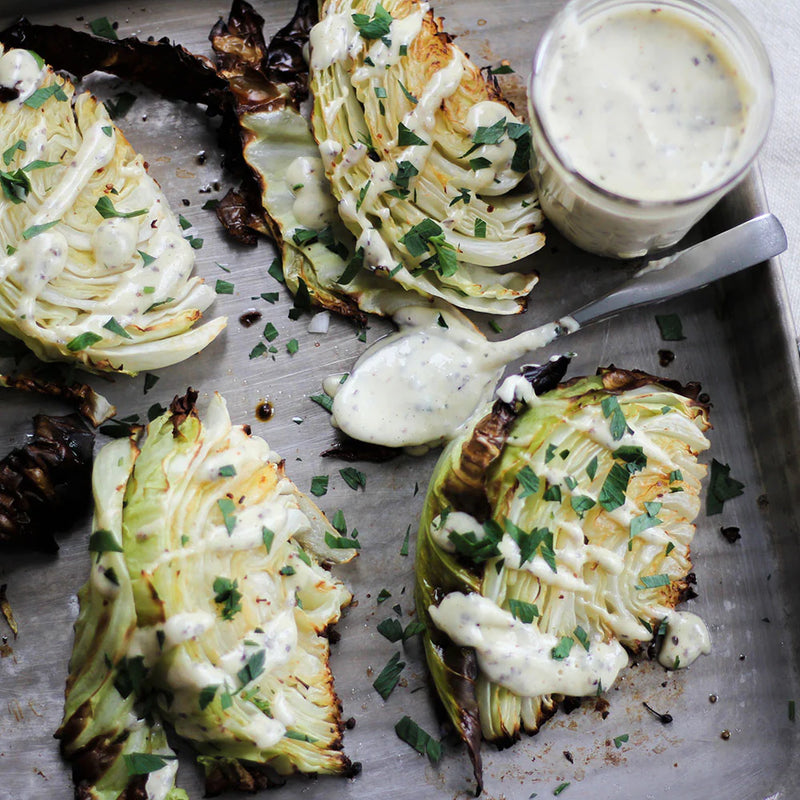 Roasted Cabbage with Supeq Dressing