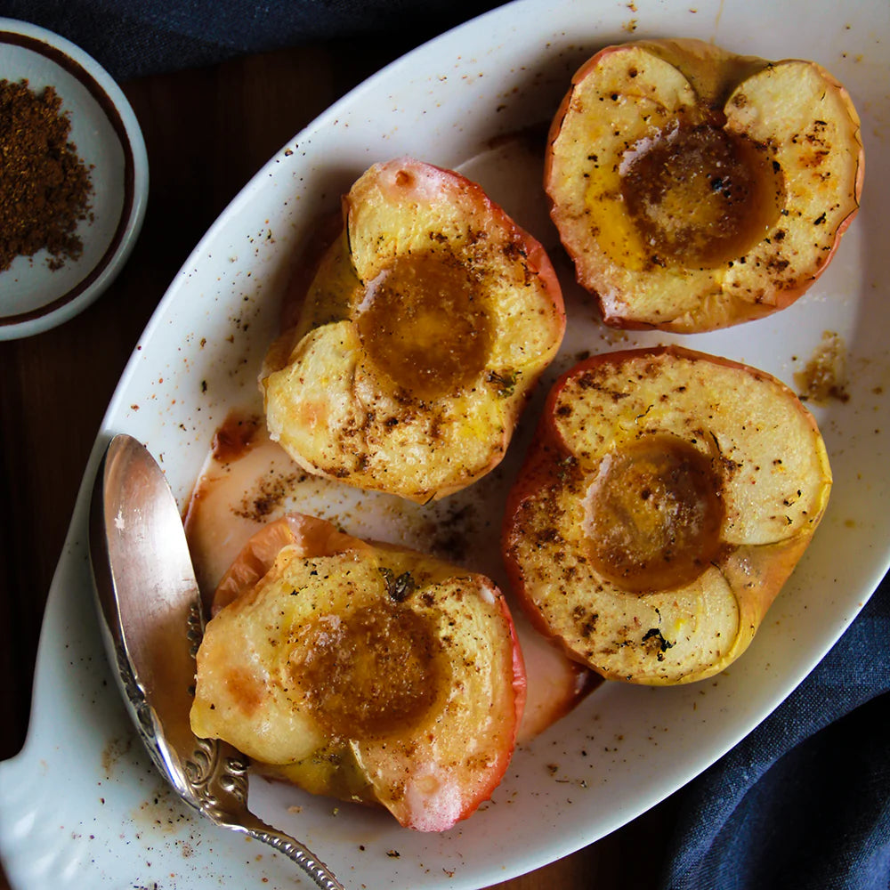 Photo of a plate of baked apples
