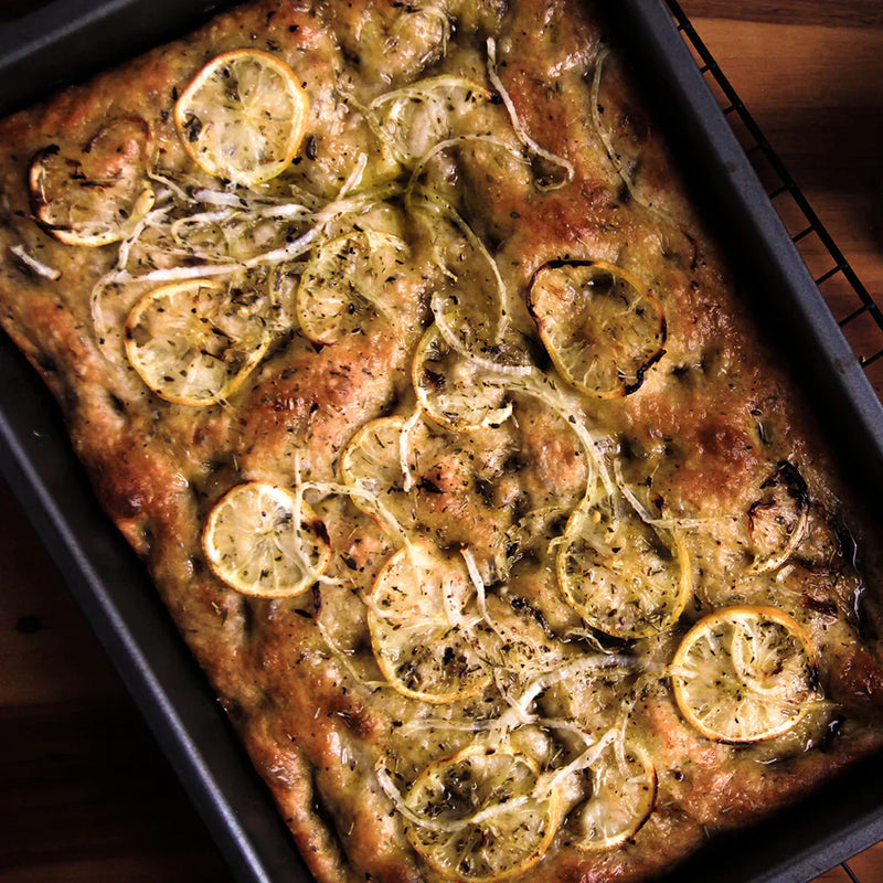 Photo of a loaf of focaccia bread