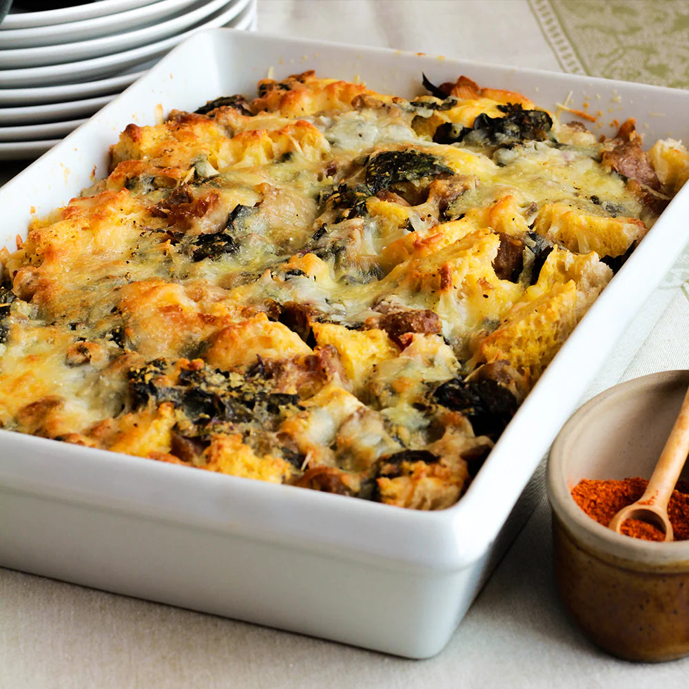 Photo of a pan of strata