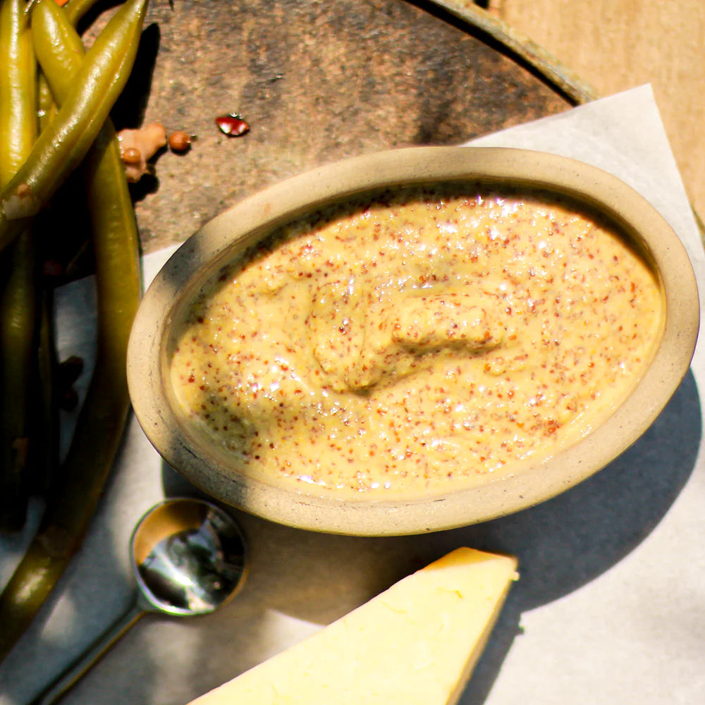 Photo of a bowl of homemade mustard
