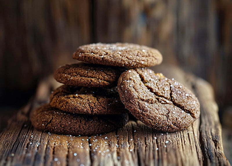 Chewy old-fashioned molasses cookies.