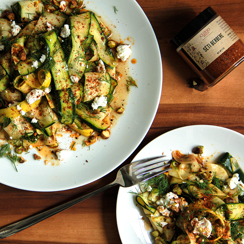 Zucchini Ribbon Salad with Sēti Berbere