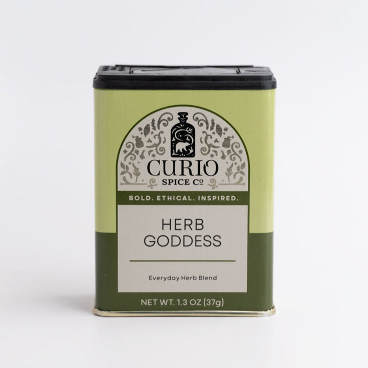 Curio Spice Co. Herb Goddess spice tin on a white background