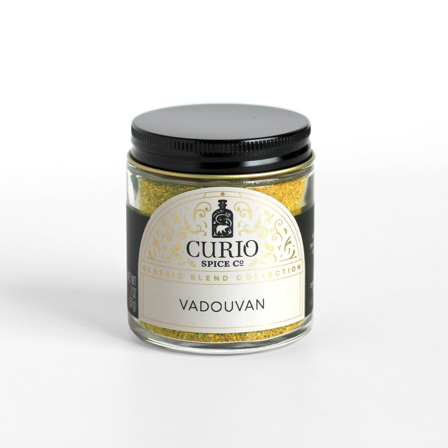 Glass jar of Vadouvan from Curio Spice Co.
