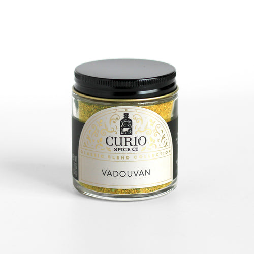 Glass jar of Vadouvan from Curio Spice Co.