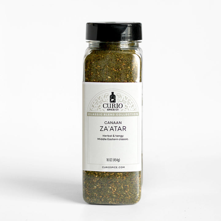 Curio Spice Co. Classic Blend Canaan Za'atar in a bulk jar.