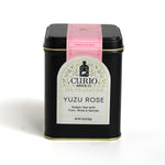 Aluminum loose leaf tin of Yuzu Rose: A Green Tea with rose and spices.