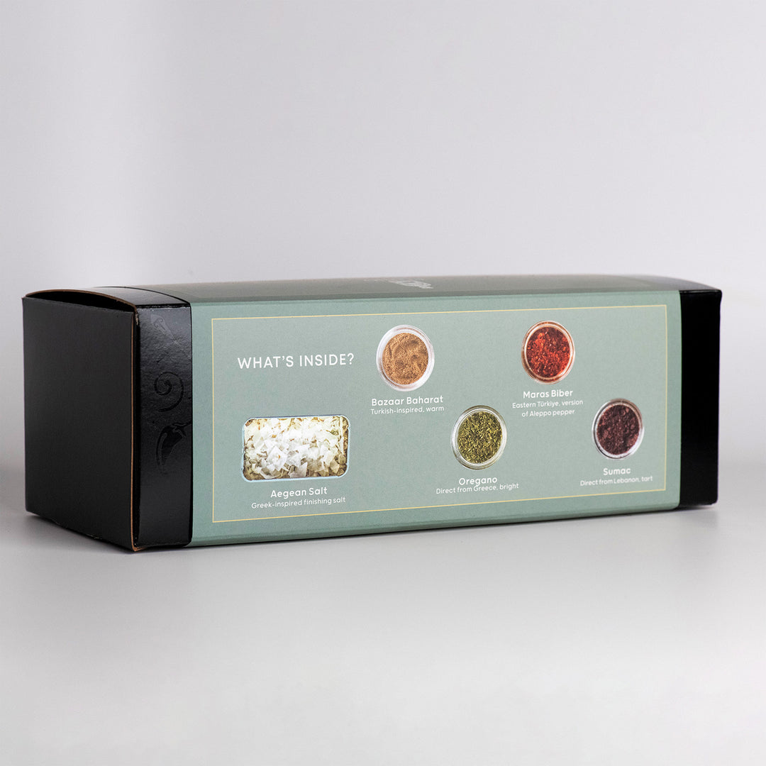 Back of the Mediterranean Pantry gift box