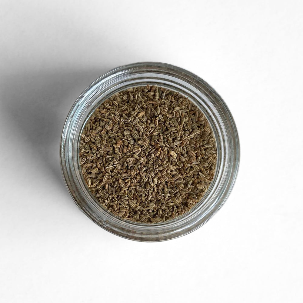 Top-down view of Ajwain Seeds