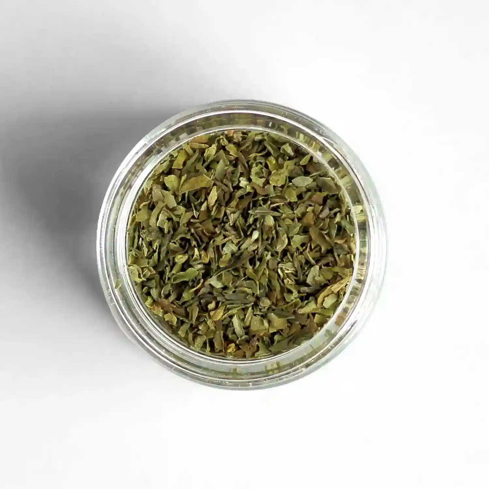 Top-down view of Greek Basil