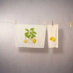 Lemon flour sack towel by Foxfire Creative Studio