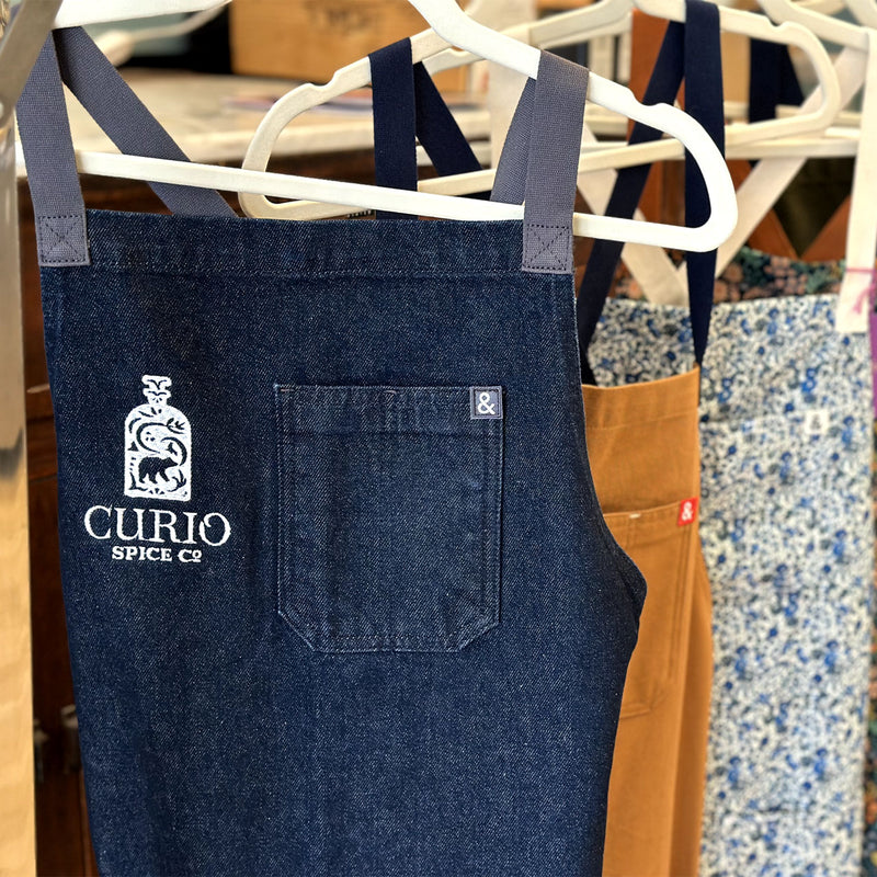 Hedley & Bennet Jack Navy Denim with Curio Spice logo
