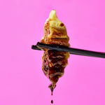 Gyoza with Black Garlic Peri Peri Hot Sauce