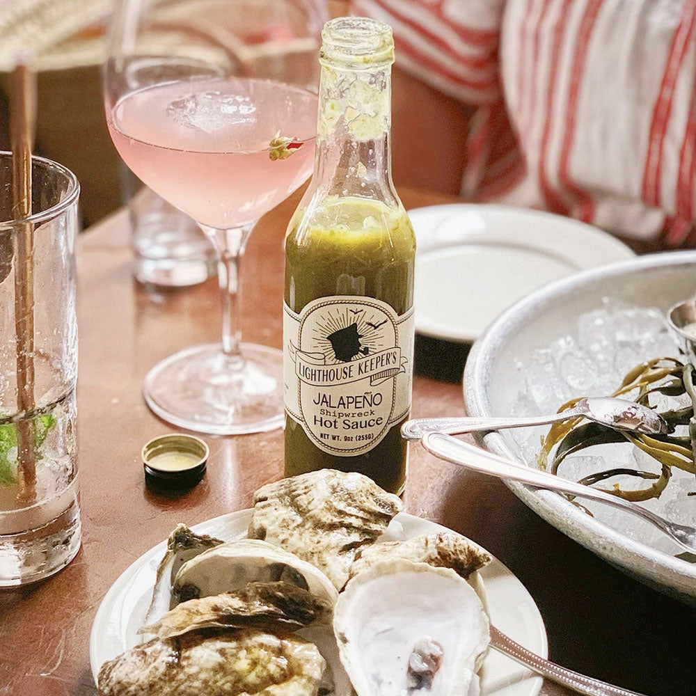Oysters with Jalapeno Shipwreck Hot Sauce
