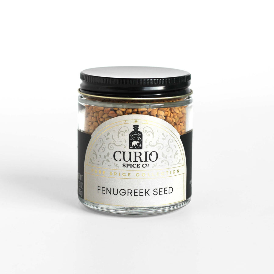 Fenugreek Seed inside a Curio Spice clear glass jar
