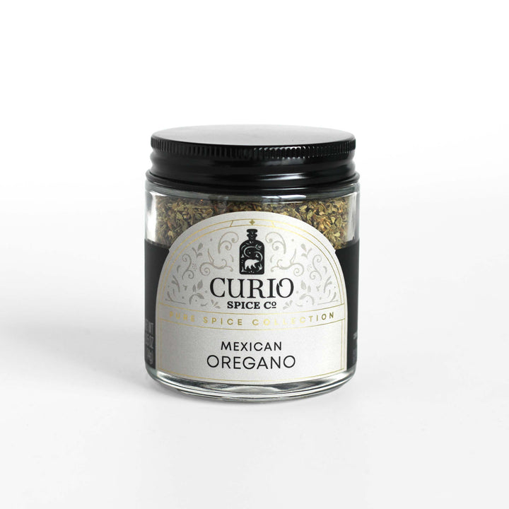 Curio Spice Co. fair-trade single origin sustainable Mexican Oregano in a jar.