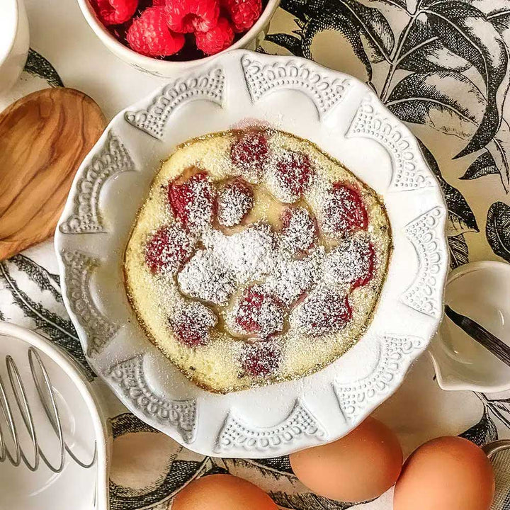 Vanilla-Raspberry Clafoutis - Recipe courtesy of Ruwanmali Samarakoon.