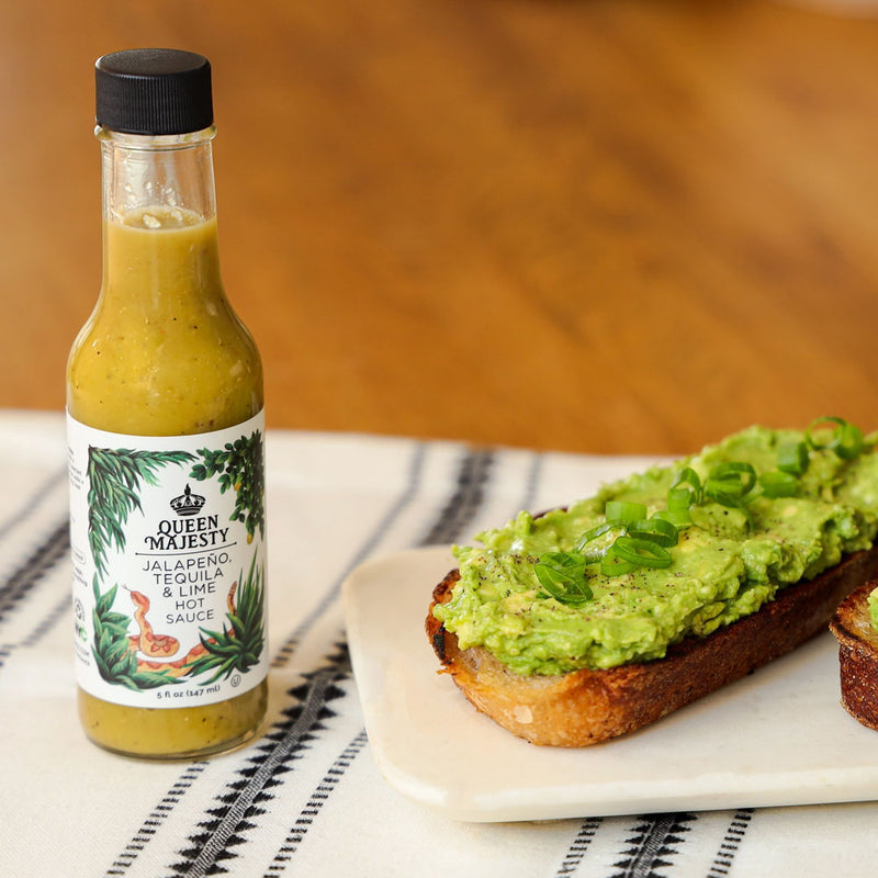 Jalapeno, Tequila, & Lime Hot Sauce on avocado toast