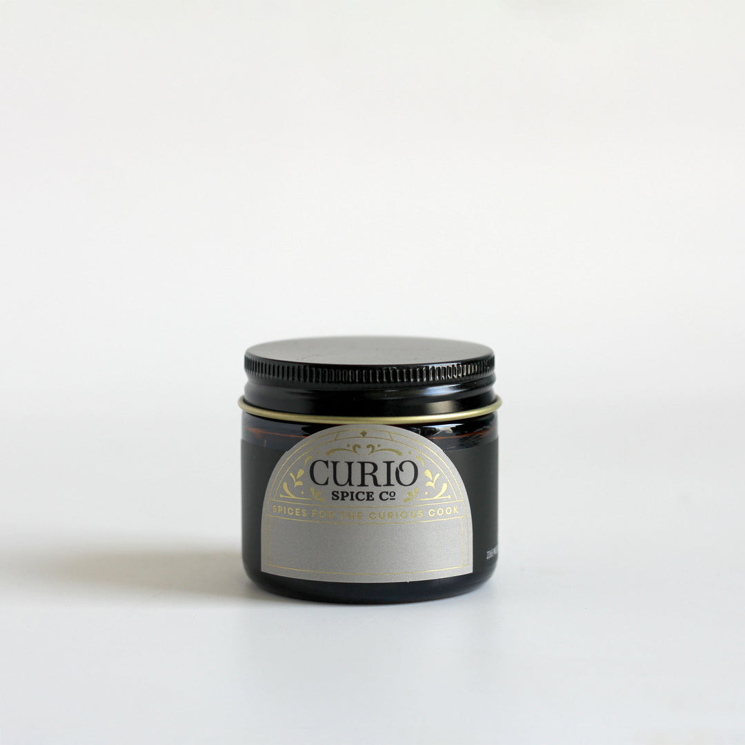 2-oz brown glass Curio Spice jar