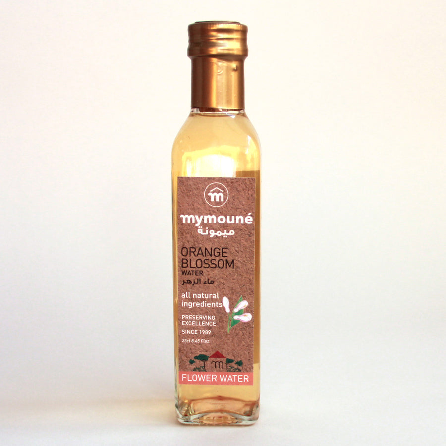 Bottle of Orange Blossom Water, an essential in many Middle Eastern recipes and baked goods.