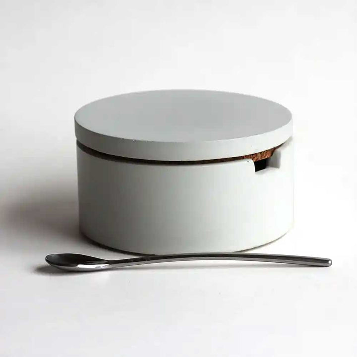 Concrete Salt Cellar in white