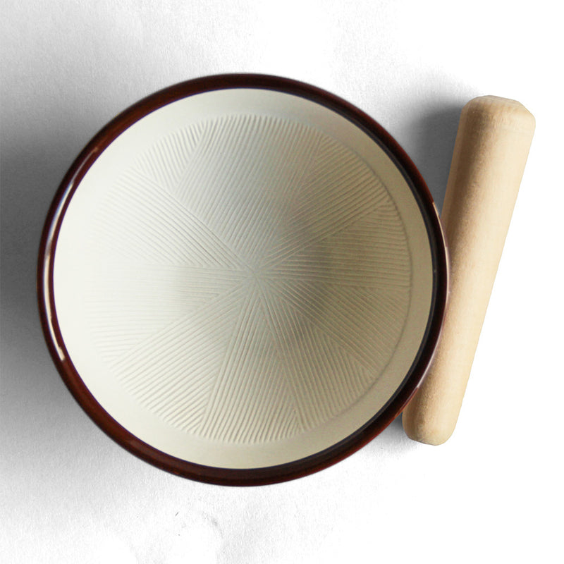 Top-down view showing the grain pattern of Suribachi.