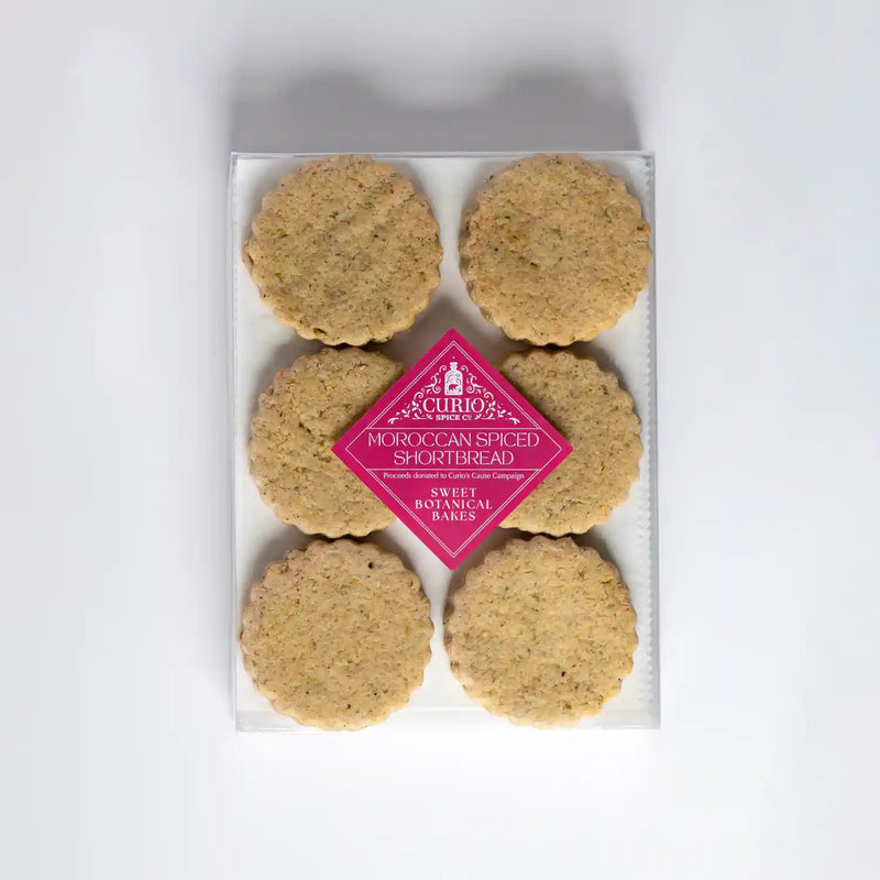 Pack of 6 Moroccan spiced shortbread cookies in a collaboration with Sweet Botanical Bakes