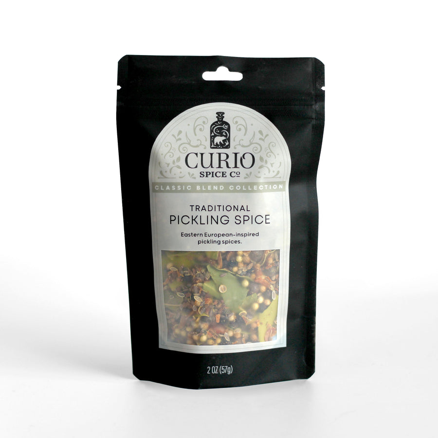 Resealable pack of Traditional Pickling Spice: Eastern European-inspired pickling spices with dill seed, brown mustard, black pepper, and more.