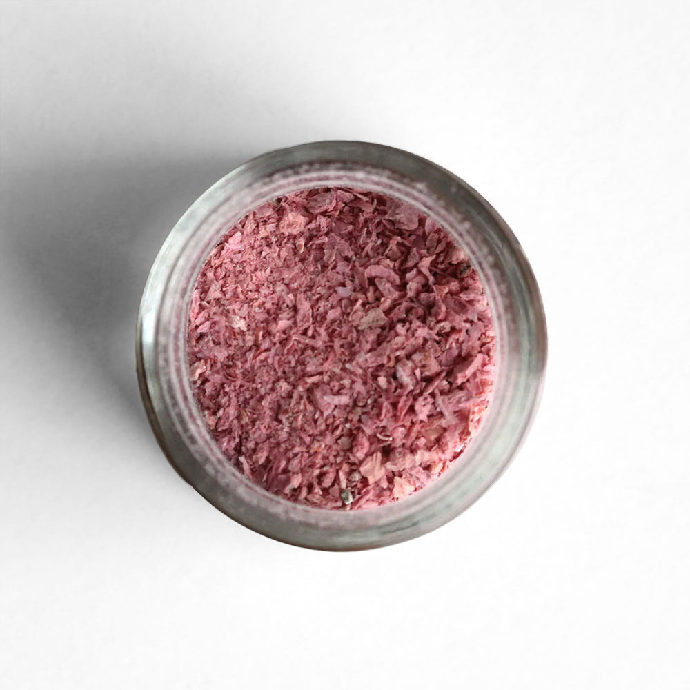 Top-down view of Pickled Cherry Blossom Flakes