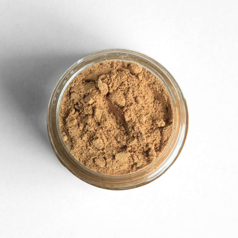 Top-down of Sri Lankan ground ginger.
