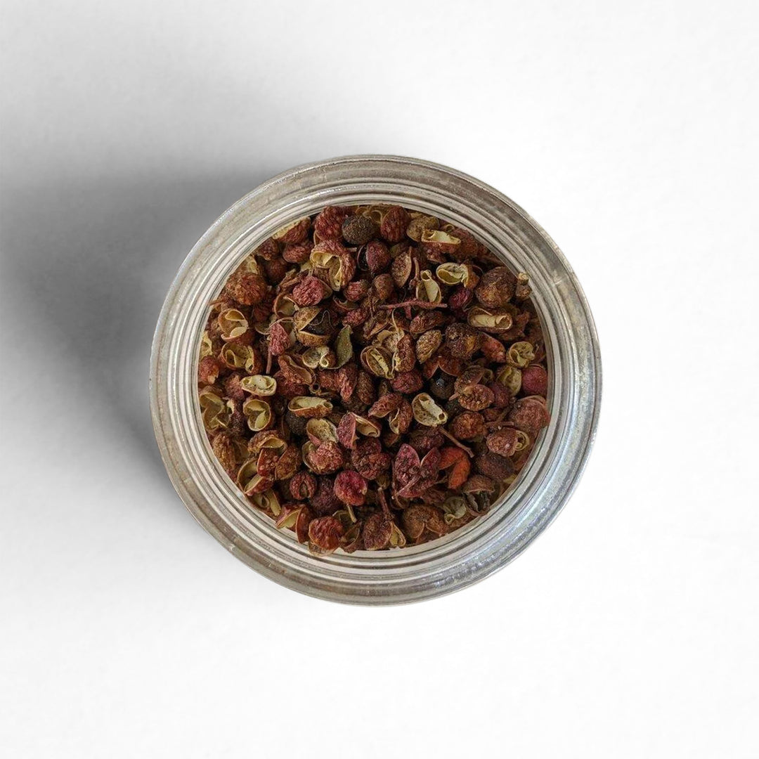 Top-down view of Sichuan Pepper Berries