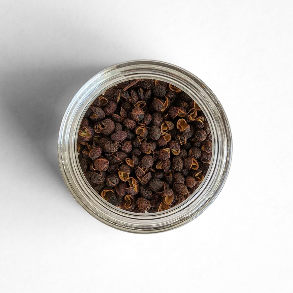 Top-down of Timur Pepper Berries