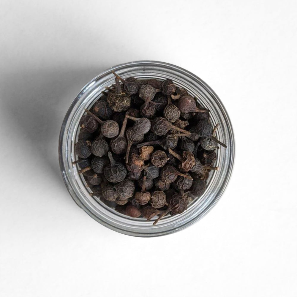 Top-down view of Indonesian Comet Tail Peppercorn