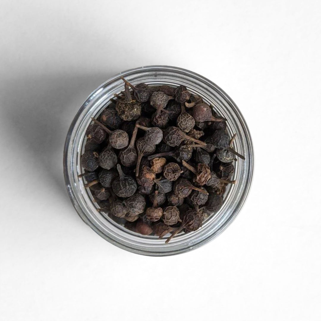 Top-down view of Indonesian Comet Tail Peppercorn