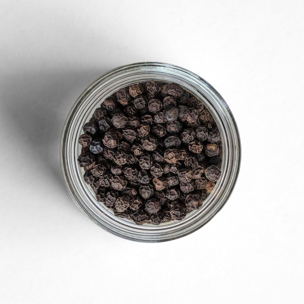 Top-down view of Sri Lankan Black Peppercorns