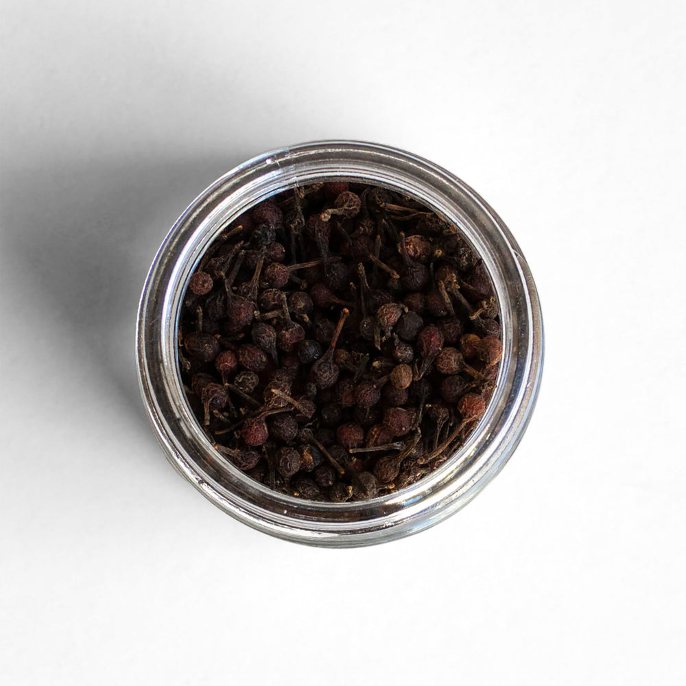 Top-down view of Voatsiperifery Peppercorns