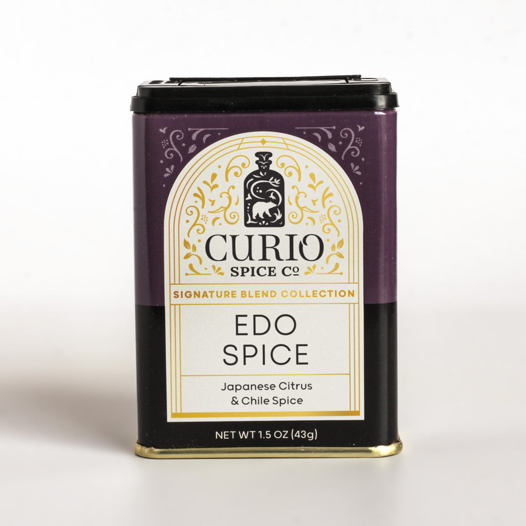 Curio Spice Co. Signature Blend Edo Spice in a tin.