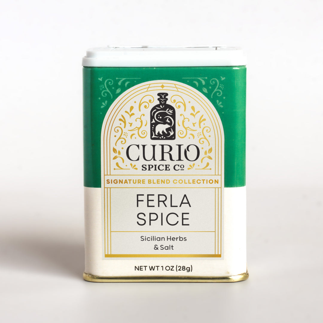Tin of Curio Spice's exclusive blend, Ferla Spice