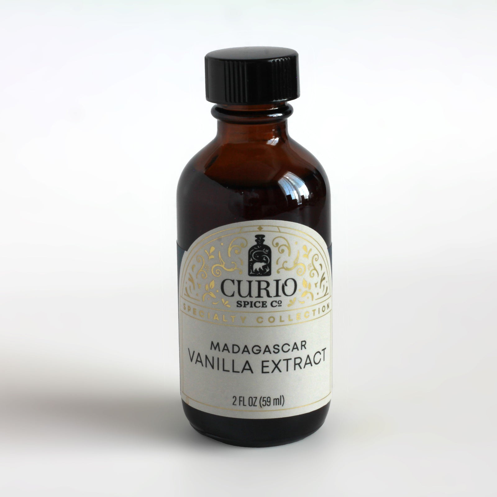 Brown bottle of Madagascar vanilla extract